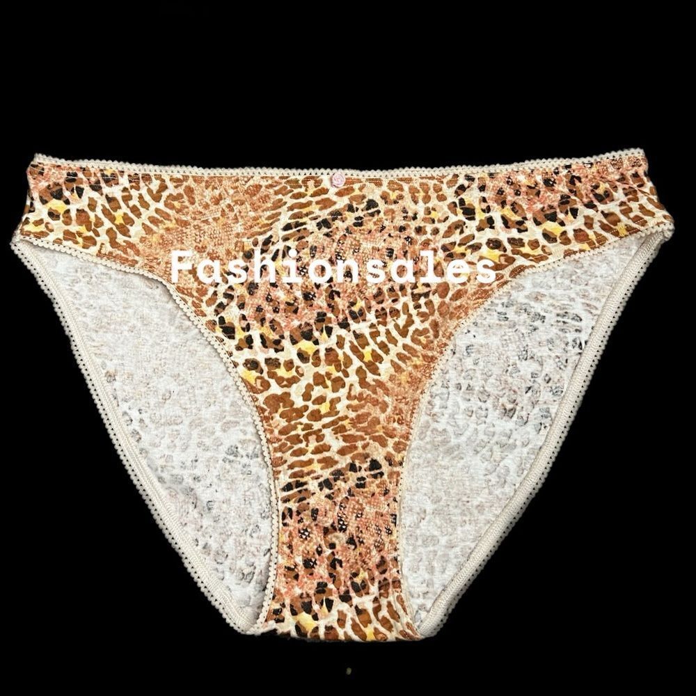 Victorias Secret Stretch 100% Cotton Bikini Panty Animal print XLarge